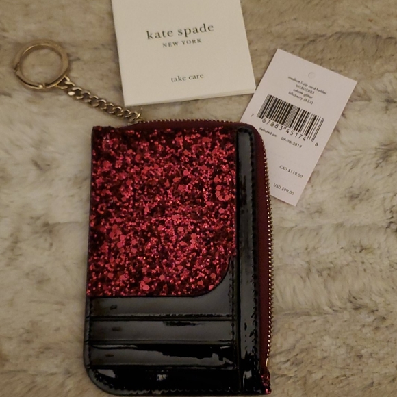 Kate Spade odette glitter med zip card holder.NWT - Picture 5 of 5